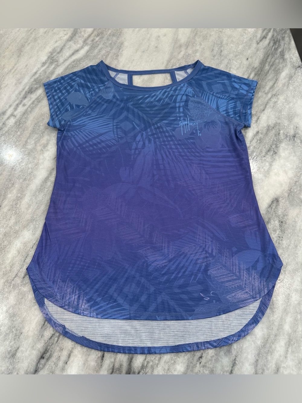 NWT Guy Harvey women's athletic short-sleeve shirt featuring a palm leaf design
